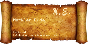 Merkler Edda névjegykártya